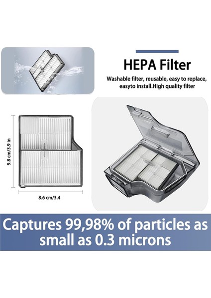 Roborock Saros 10/roborock S9 Maxv Ultra Vakum Parçaları Için Uyumlu Ana Silindir Yan Fırça Filtre Paspas Bezi Toz Torbası (Yurt Dışından) modelleri