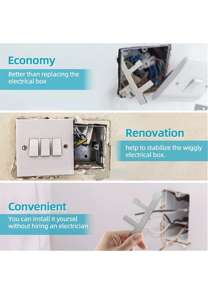 10 Adet Anahtar Kutusu Kayışları Elektrik Kutusu F Klipsleri Destek Kayışı Gevşek Priz Onarımı Için Elektrik Prizinde (Yurt Dışından) indirimleri