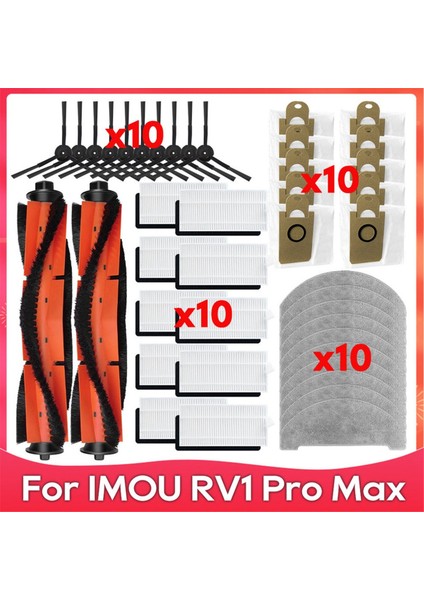 Imou Rv1 Pro/rv1 Pro Max Için Aksesuar Seti Fırça Toz Torbası Hepa Filtre Paspas Bezleri Ev Temizliği Yedek Parçaları (Yurt Dışından)