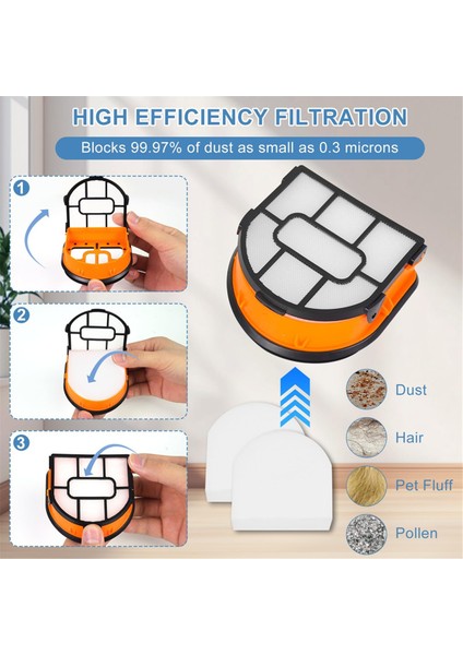 WD161 Yedek Hepa Filtre ve Fırça Silindiri Seti Shark Hydrovac Messmaster AW261, WD160, WD161,WD260,WD261, WD265 Için (Yurt Dışından) modelleri