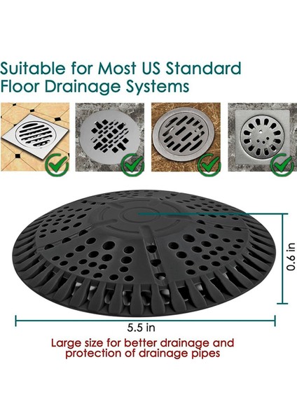 Duş Saç Gideri Tutucu, 2 Paket 5.5 Inç Silikon Gider Koruyucu Süzgeç, Duş Odası Için Duş Gideri Kapağı (Yurt Dışından) fırsatları