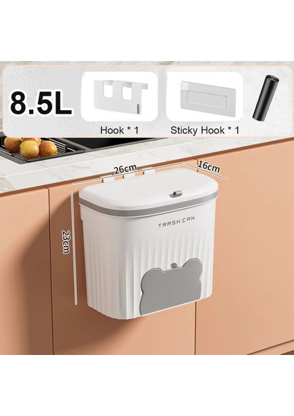 Mutfak Çöp Kovası Duvara Monte Çöp Kutusu Kapaklı Asılı Çöp Kutusu Dolap Lavabosu Için Çöp Kutusu Kompost Kutusu 8.5l (Yurt Dışından) fiyatları