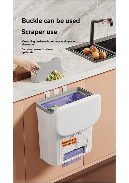 Mutfak Çöp Kovası Duvara Monte Çöp Kutusu Kapaklı Asılı Çöp Kutusu Dolap Lavabosu Için Çöp Kutusu Kompost Kutusu 8.5l (Yurt Dışından) modelleri