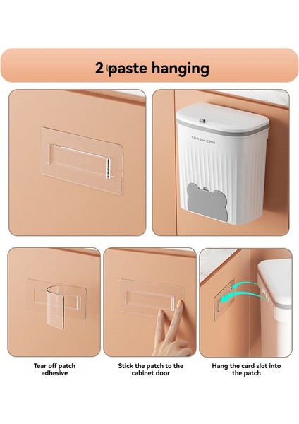 Mutfak Çöp Kovası Duvara Monte Çöp Kutusu Kapaklı Asılı Çöp Kutusu Dolap Lavabosu Için Çöp Kutusu Kompost Kutusu 8.5l (Yurt Dışından) indirimleri