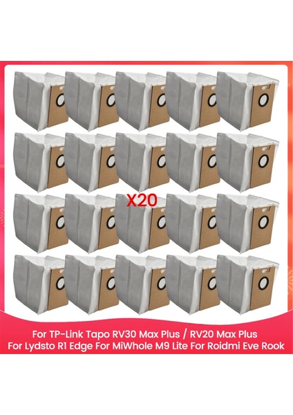 Toz Torbası Tp-Link Tapo RV30 Max Plus / RV20 Max Plus, Lydsto R1 Edge, Miwhole M9 Lite, Roidmi Eve Rook Parçalarına Uygun (Yurt Dışından)