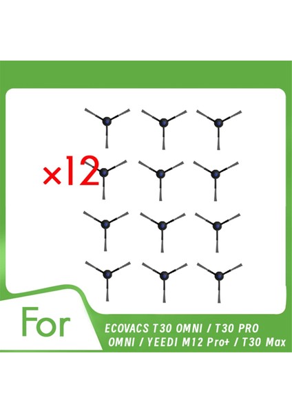 Ecovacs T30 Omnı / T30 Pro Omnı / Yeedı M12 Pro+ / T30 Max Temizleyici Parçalarının Değiştirilmesi Için 12 Adet Yan Fırça (Yurt Dışından)