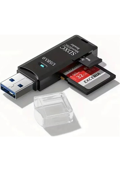 USB 3.0 Micro Sd Tf Kart Bellek Okuyucu 2'si 1 Arada Kart Okuyucu - CZ50