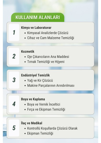 Aseton %99,5 Kimyasal Saflıkta 1 Litre fırsatları