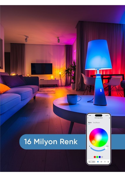Renkli Wi-Fi LED Ampul, Uzaktan ve Sesli Kontrol ile Kolay Kullanım modelleri