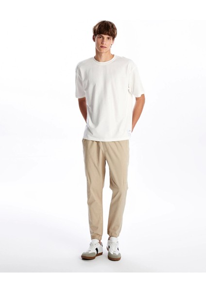 Xsıde Bej Standart Kalıp Gabardin Erkek Jogger Pantolon