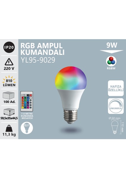 9W Rgb Ampul Kumandalı fiyatları