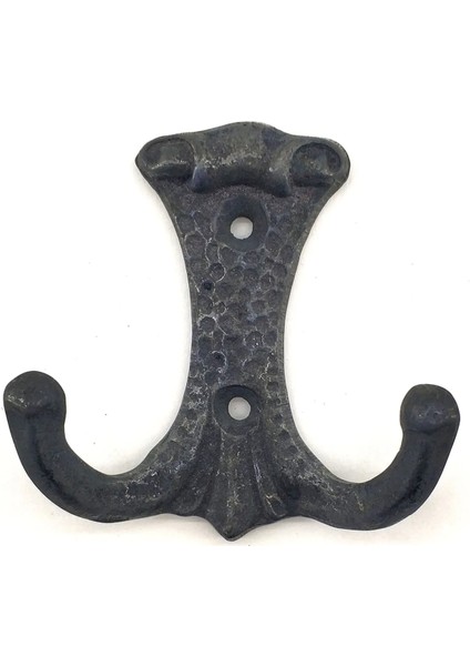 Antika Tarz Dekoratif Pirinç Anıt Çiftli Vestiyer Askı - 85X72 Mm, Oksit