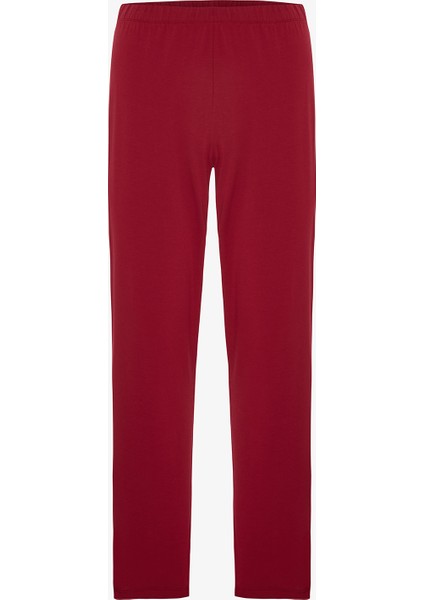 Bordo Erkek Slogan Baskılı Kısa Kollu Pamuklu Pijama Takımı modelleri