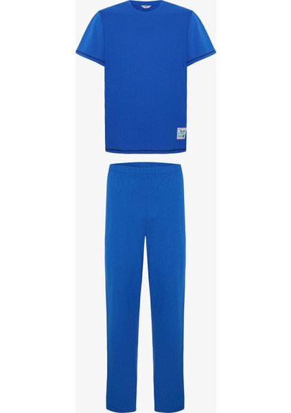 Erkek Future Slogan Baskılı Kısa Kollu Pijama Takımı