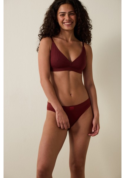 Bordo Melanj Balensiz Dolgusuz Üçgen Sütyen fiyatları