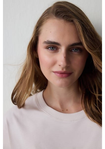 Bej Weekend Time Bisiklet Yaka Pamuklu Kısa Kollu Pijama Üstü modelleri