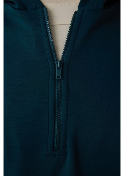 Koyu Yeşil Silky Feel Normal Bel Jogger