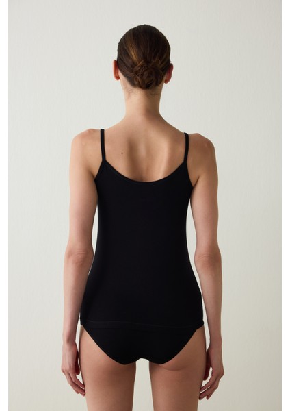 Aging Siyah Collagen Çift Yönlü Yaka Atlet