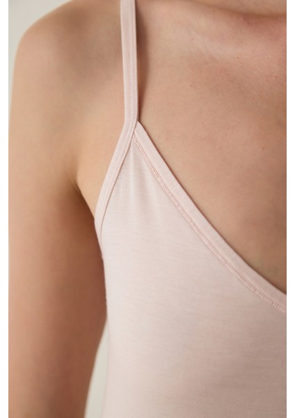 Aging Açık Bej Collagen Çift Yönlü Yaka Kalın Askılı Atlet fırsatları