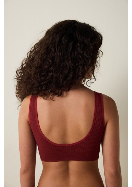 Bordo Dikişsiz Balensiz Kalın Askılı Bralet Sütyen fırsatları