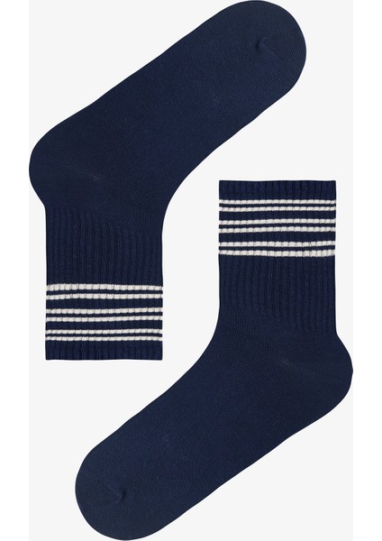Çok Renkli Erkek Navy Line Çizgili 3'lü Soket Çorap fiyatları