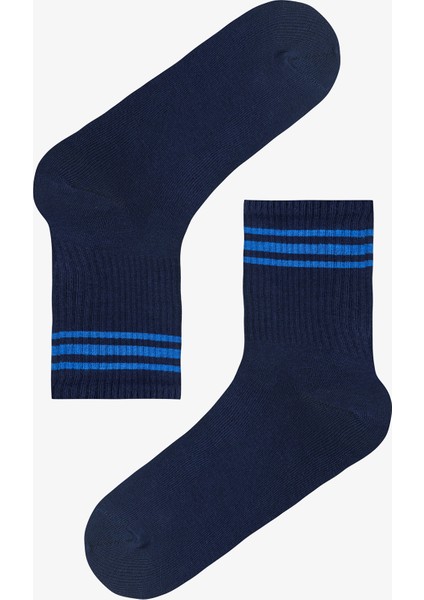 Çok Renkli Erkek Navy Line Çizgili 3'lü Soket Çorap fırsatları
