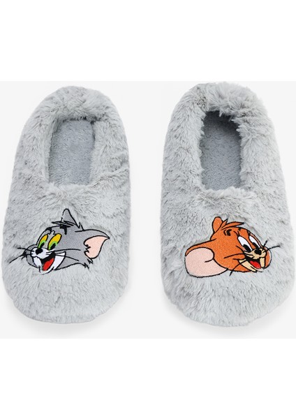 Açık Gri Tom & Jerry Nakışlı Ev Patiği fiyatları