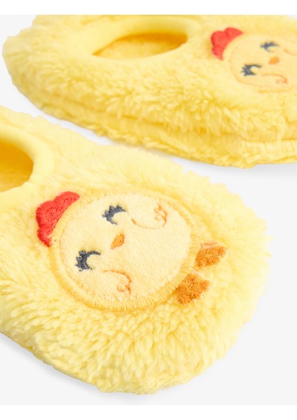 Sarı Kız Çocuk Chicky Kuş Nakışlı Kaymaz Tabanlı Oyun Patiği modelleri