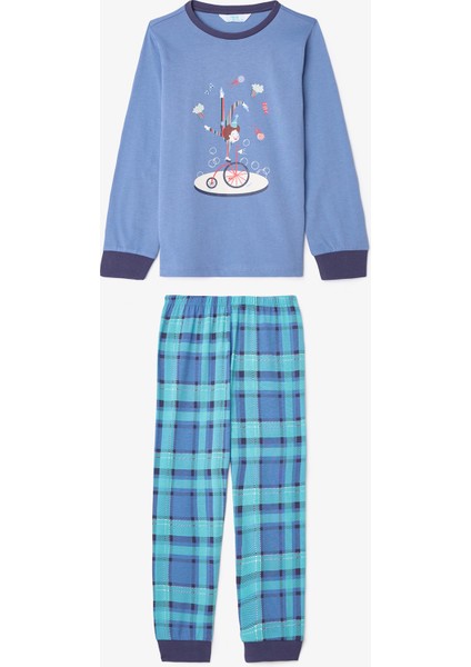 Erkek Çocuk Juggler Slogan Baskılı Uzun Kollu 2'li Pijama Takımı fiyatları