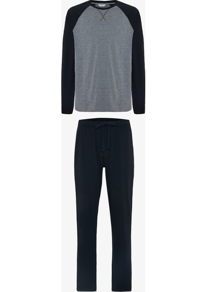 Lacivert Erkek Uzun Kollu Pijama Takımı