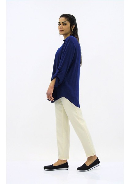 Sık Düğme Örme Gömlek - Indigo modelleri