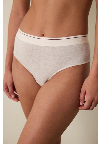 Bej Melanj Cheeky Düşük Bel Hipster Külot