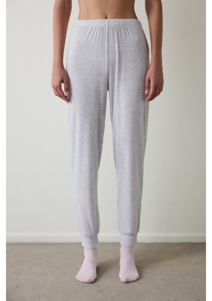 Açık Gri Melanj Not Today Jogger Pijama Altı