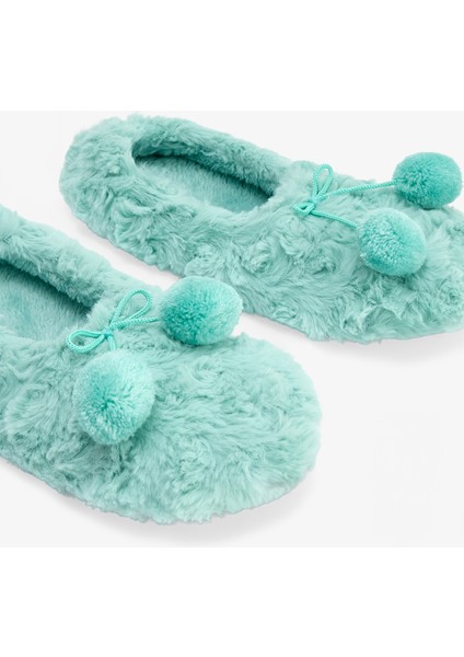 Açık Yeşil Cozy Ponponlu Ev Patiği modelleri