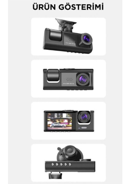 Araç Içi 1080P 3 Kameralı LCD Ekranlı Gece Görüşlü , G-Sensör , Geri Görüş Kamera fırsatları