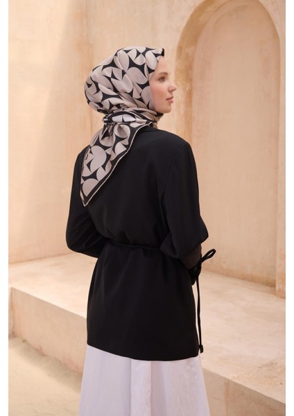 Tivil Saf İpek Eşarp 4117 - 84 Siyah Karışık Desen fiyatları