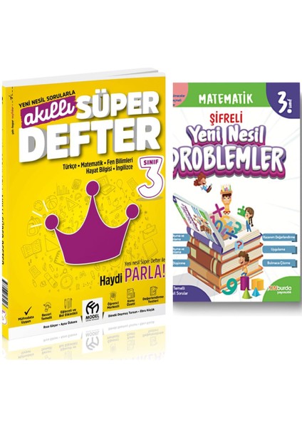 3. Sınıf Akıllı Süper Defter Tüm Dersler ve Yeni Nesil Problemler