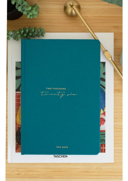 2026 Yılı A5 Tam Gün Ajanda 15X22 cm - 365 Gün Yeşil fırsatları