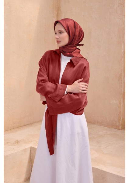 Tivil Saf İpek Eşarp 4104 - 62 Bordo Karışık Desen fiyatları