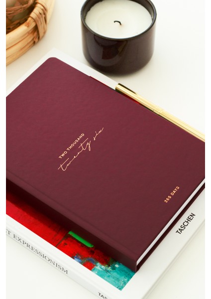 2026 Yılı A5 Tam Gün Ajanda 15X22 cm - 365 Gün Bordo fiyatları