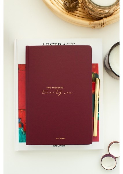 2026 Yılı A5 Tam Gün Ajanda 15X22 cm - 365 Gün Bordo fırsatları