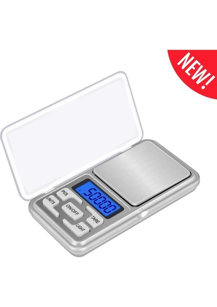Dijital Hassas Elektronik Cep Tartısı 200G / 0.01G, Gri, Yüksek Hassasiyetli Mutfak Terazisi