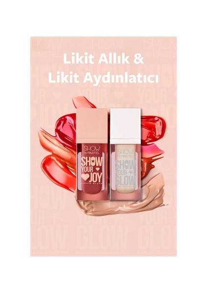 Mix & Match Glow Liquid Highlighter 72 & Joy Liquid Blush 55 Pastel