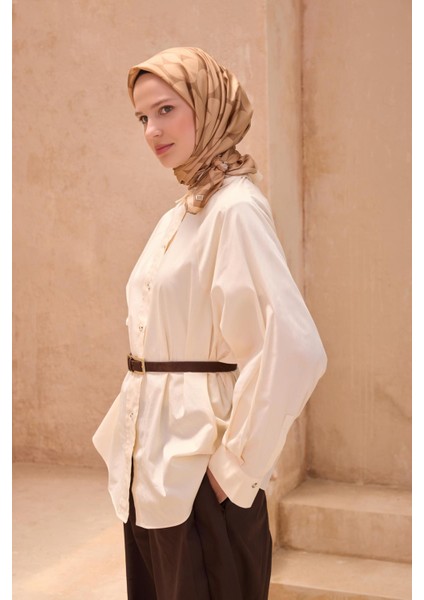 Tivil Saf İpek Eşarp 4117 - 01 Krem Karışık Desen fiyatları