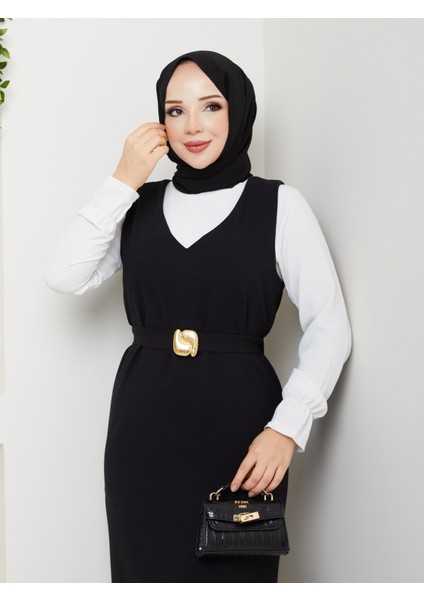 Tesettür Gold Tokalı Jile Gömlek Takım indirimleri