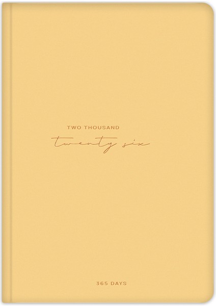 2026 Yılı A5 Tam Gün Ajanda 15X22 cm - 365 Gün Sarı