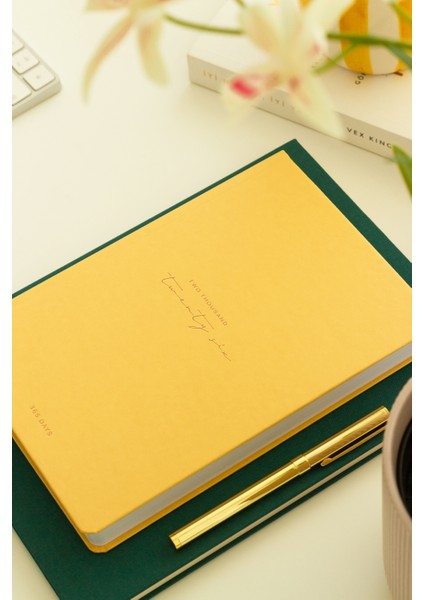 2026 Yılı A5 Tam Gün Ajanda 15X22 cm - 365 Gün Sarı modelleri