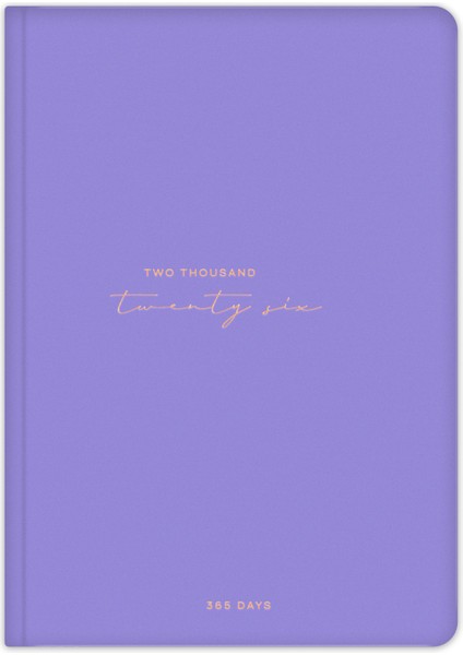 2026 Yılı A5 Tam Gün Ajanda 15X22 cm - 365 Gün Lila
