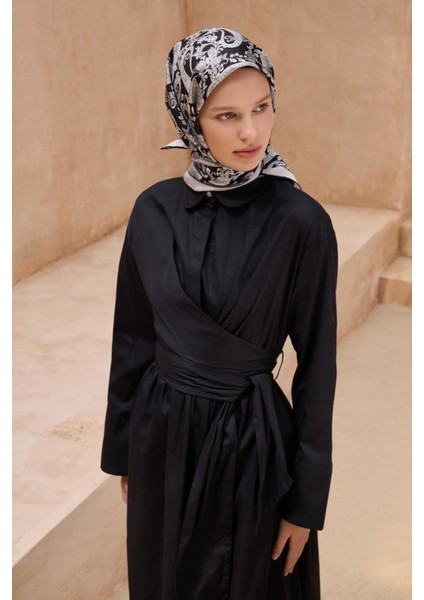 Tivil Saf İpek Eşarp 4101 - 83 Siyah Karışık Desen fiyatları