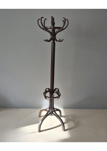 Ahşap Askılık - Tonet Ayaklı Askılık 8'li - Ceket Elbise Portmanto Askılık (Değiştirilebilir Renk)